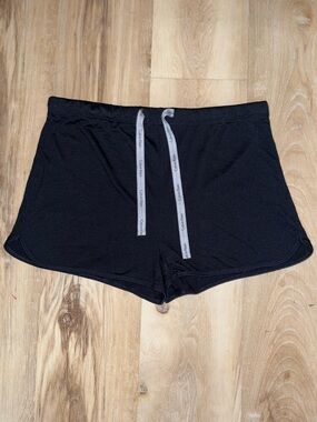 Calvin Klein Black Women's Athletic Lounge Shorts with Logo Drawcord